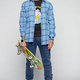 HENDRIX - 5 Pocket French Terry Moto Stitch Jogger -Blue Acid