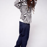 Aop Spirals Print Hoodie - Black