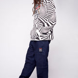 Aop Spirals Print Hoodie - Black