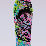 Original MG Skateboard Deck - Woodcut Art by Sean Starwars - 10" x 30" - Turquoise/Pink