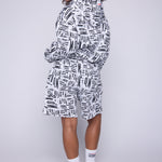 Vision Street Wear Aop Newspaper Shorts Ivory